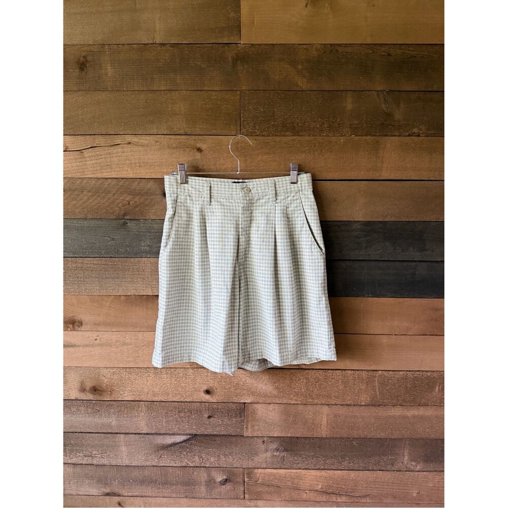 Vintage Plaid Pleated Shorts High Waisted Lee Casuals 90s Golf Preppy